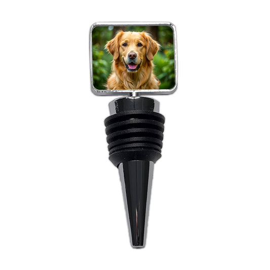 Golden Retriever Dog Photo Wine Bottle Stopper