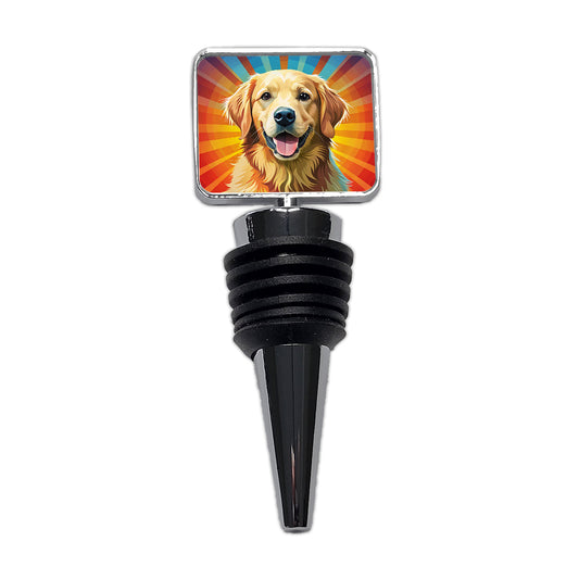 Golden Retriever Dog Pop Art Wine Bottle Stopper
