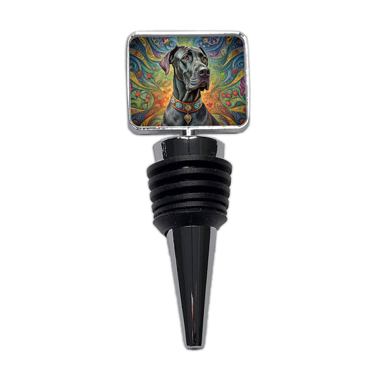 Great Dane Dog French Bohemian Art Wine Bottle Stopper