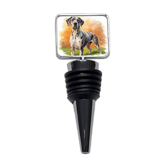 Great Dane Dog Illustration Wine Bottle Stopper