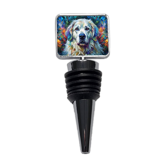Great Pyrenees Dog Abstract Art Wine Bottle Stopper