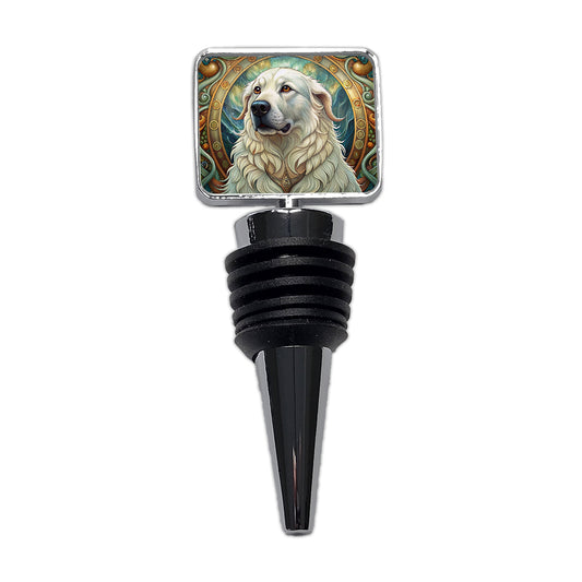 Great Pyrenees Dog Art Nouveau Wine Bottle Stopper