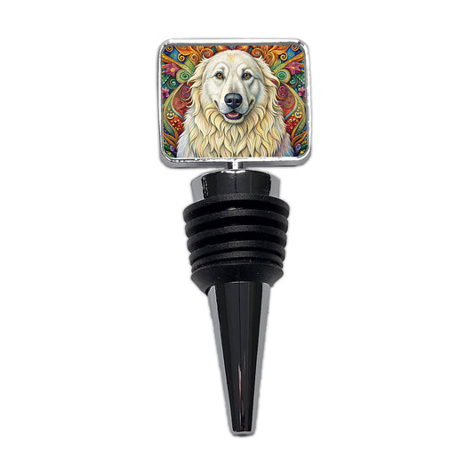 Great Pyrenees Dog Bohemian Art Wine Bottle Stopper