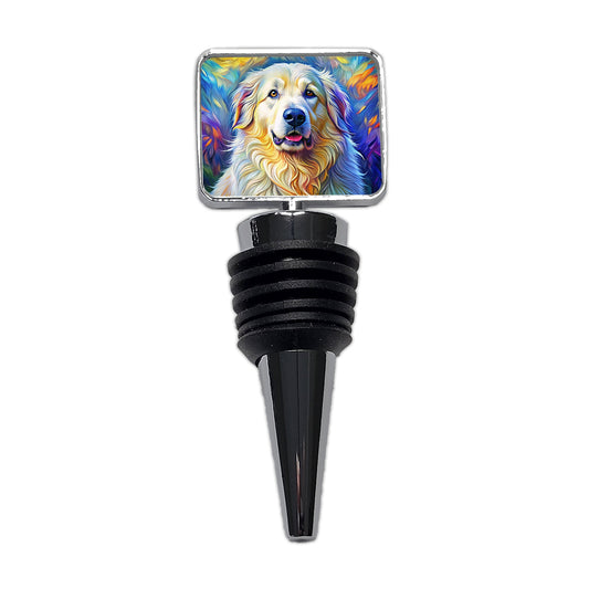 Great Pyrenees Dog Expressionism Art Wine Bottle Stopper