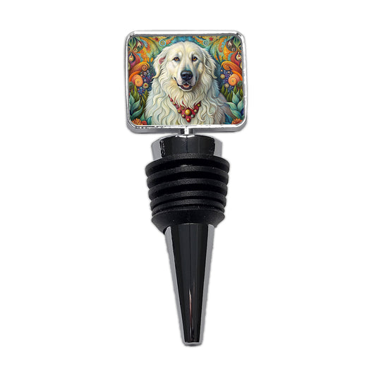 Great Pyrenees Dog French Bohemian Art Wine Bottle Stopper