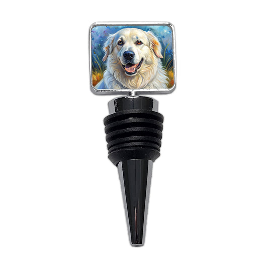 Great Pyrenees Dog Illustration Wine Bottle Stopper
