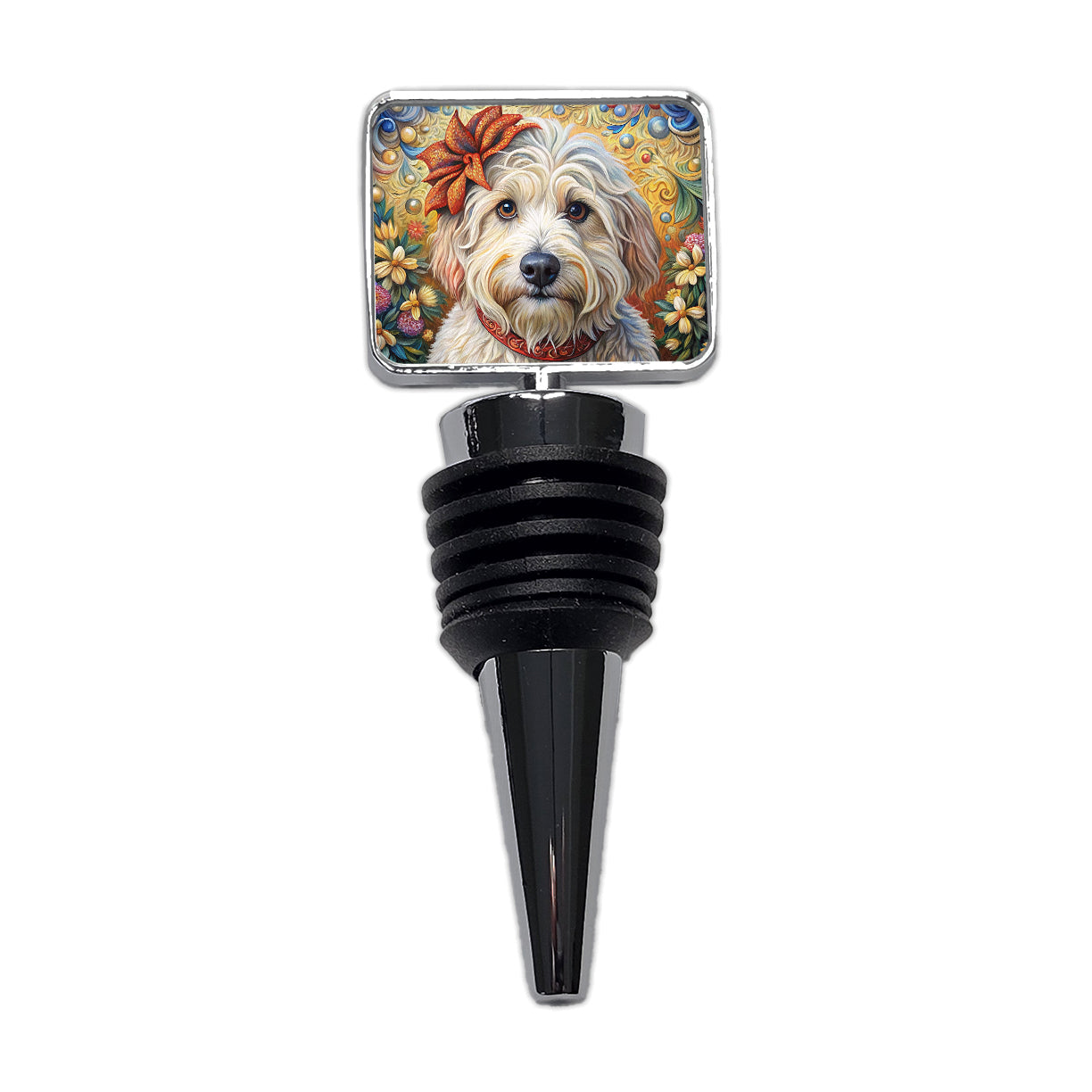 Havanese Dog French Bohemian Art Wine Bottle Stopper
