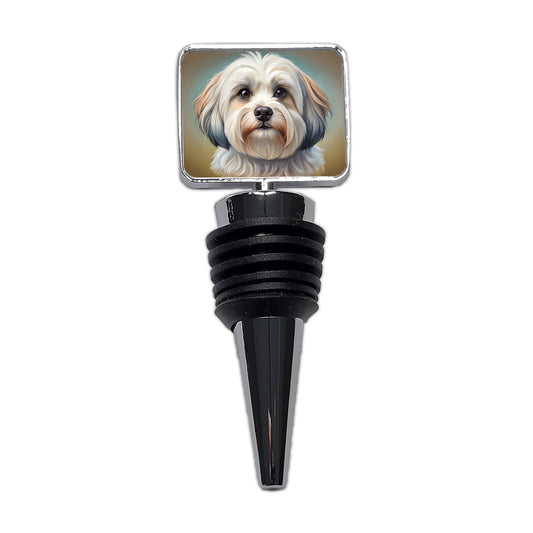 Havanese Dog Illustration Wine Bottle Stopper