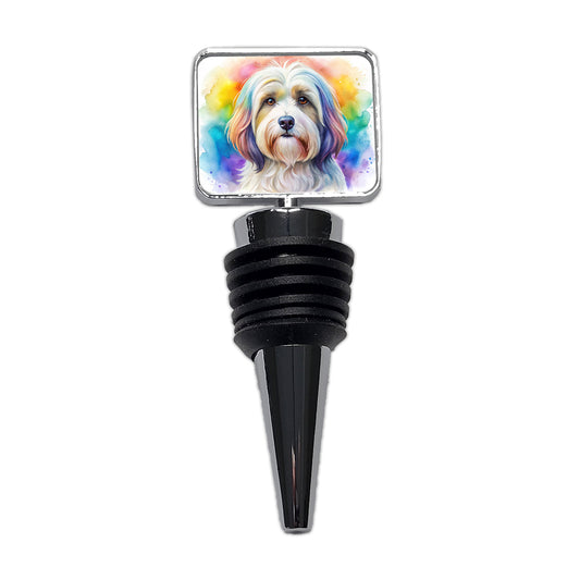 Havanese Dog Watercolor Style Wine Bottle Stopper