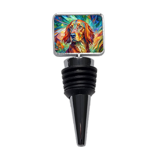 Irish Setter Dog Abstract Art Wine Bottle Stopper