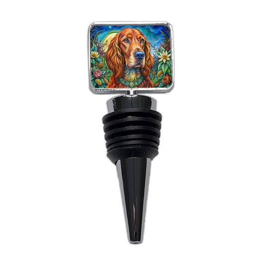 Irish Setter Dog Bohemian Art Wine Bottle Stopper