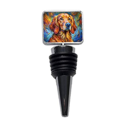 Irish Setter Dog Expressionism Art Wine Bottle Stopper