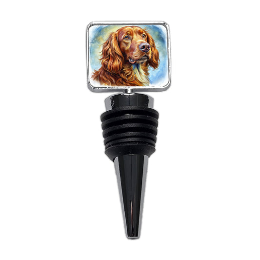 Irish Setter Dog Illustration Wine Bottle Stopper