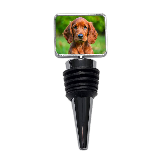 Irish Setter Dog Puppy Photo Wine Bottle Stopper
