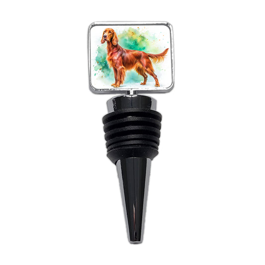 Irish Setter Dog Watercolor Style Wine Bottle Stopper