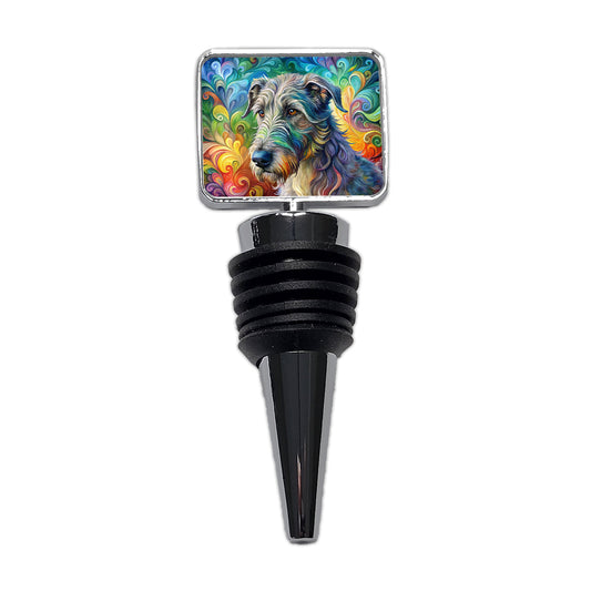 Irish Wolfhound Dog Abstract Art Wine Bottle Stopper
