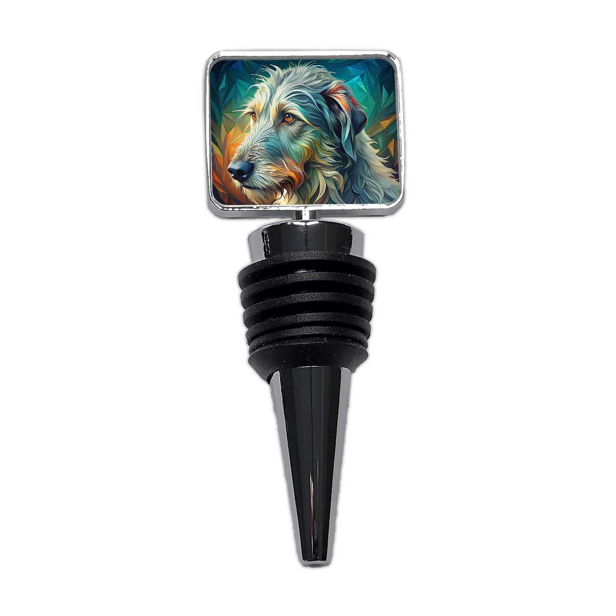 Irish Wolfhound Dog Abstract Stylized Art Wine Bottle Stopper