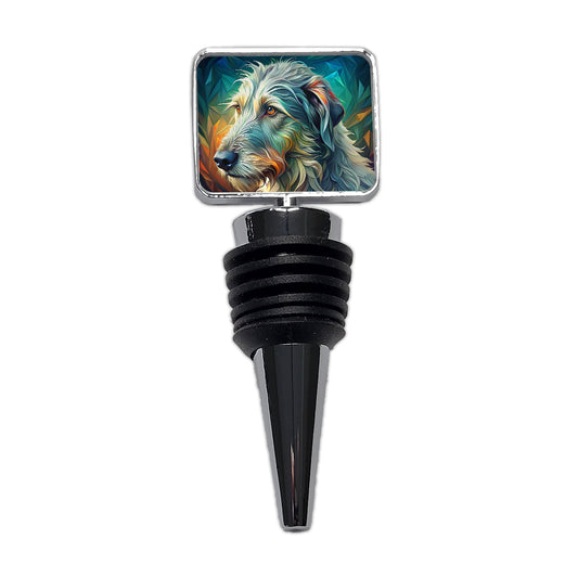 Irish Wolfhound Dog Abstract Stylized Art Wine Bottle Stopper