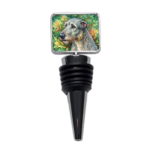 Irish Wolfhound Dog Art Nouveau Wine Bottle Stopper