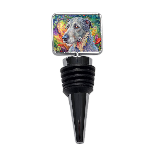 Irish Wolfhound Dog Bohemian Art Wine Bottle Stopper
