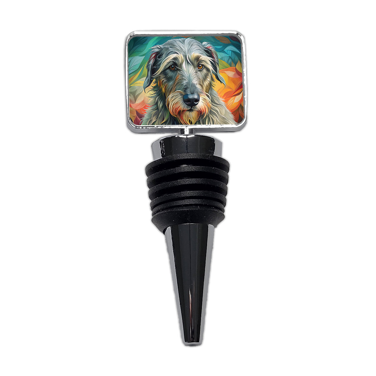 Irish Wolfhound Dog Contemporary Art Wine Bottle Stopper