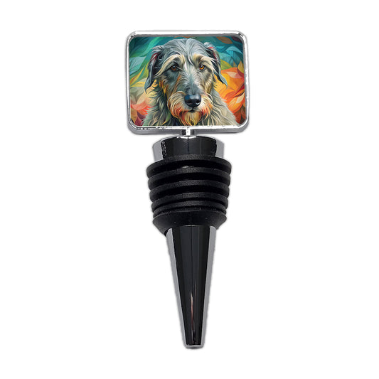 Irish Wolfhound Dog Contemporary Art Wine Bottle Stopper