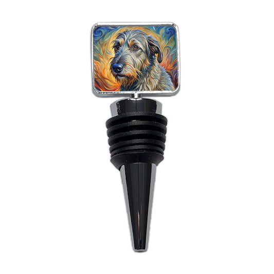 Irish Wolfhound Dog Expressionism Art Wine Bottle Stopper