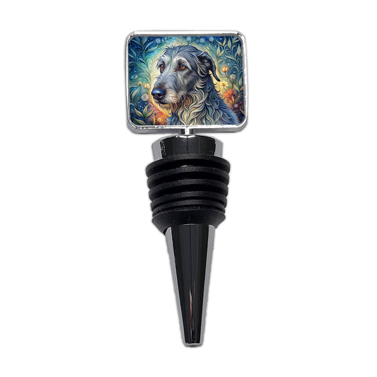 Irish Wolfhound Dog French Bohemian Art Wine Bottle Stopper