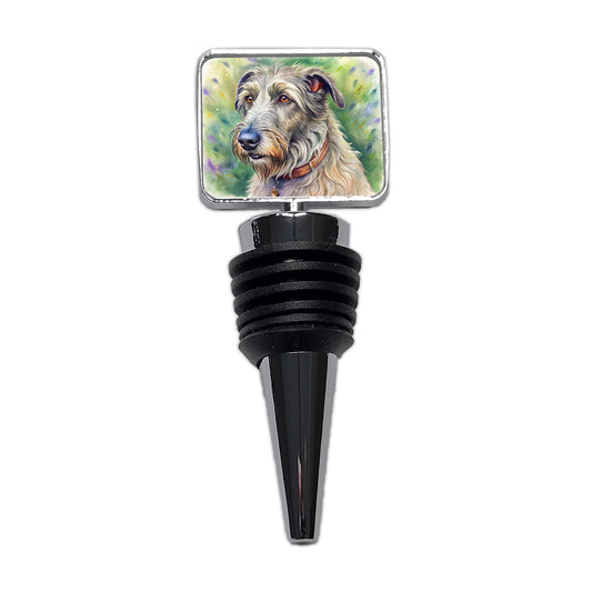 Irish Wolfhound Dog Illustration Wine Bottle Stopper