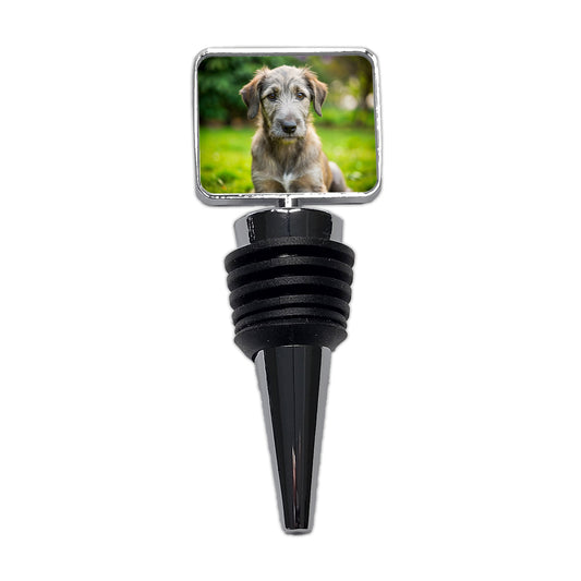 Irish Wolfhound Dog Puppy Photo Wine Bottle Stopper