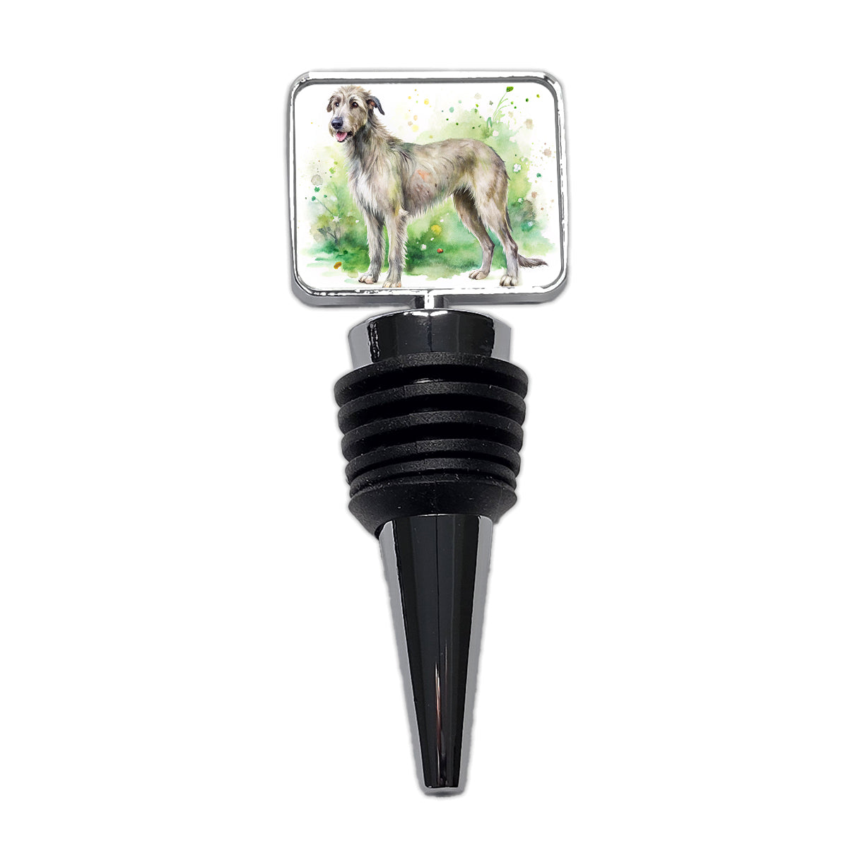 Irish Wolfhound Dog Watercolor Style Wine Bottle Stopper