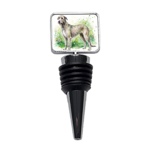 Irish Wolfhound Dog Watercolor Style Wine Bottle Stopper