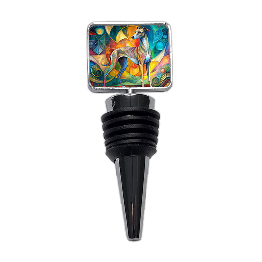Italian Greyhound Dog Abstract Art Wine Bottle Stopper