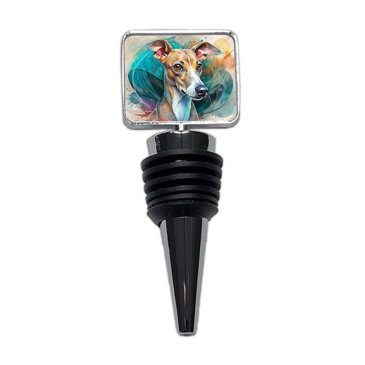 Italian Greyhound Dog Contemporary Art Wine Bottle Stopper