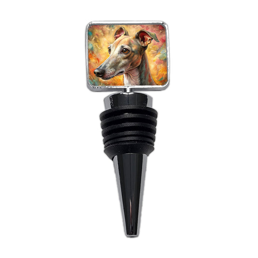 Italian Greyhound Dog Illustration Wine Bottle Stopper