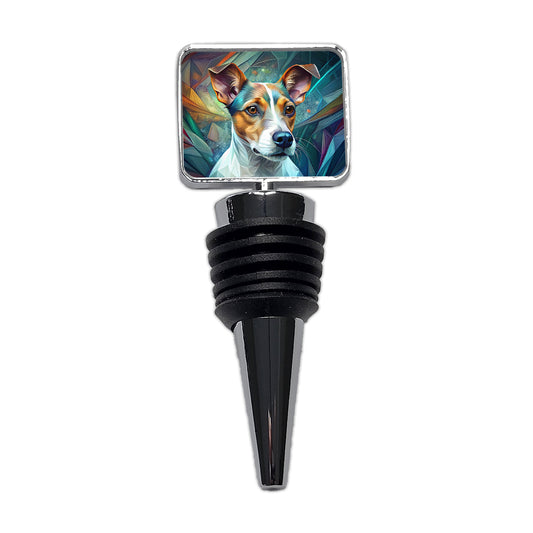 Jack Russell Terrier Dog Abstract Stylized Art Wine Bottle Stopper