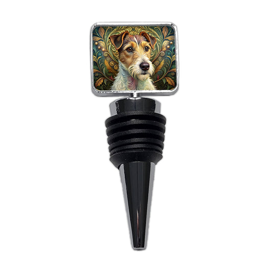 Jack Russell Terrier Dog Art Nouveau Wine Bottle Stopper