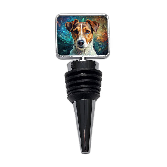 Jack Russell Terrier Dog Contemporary Art Wine Bottle Stopper
