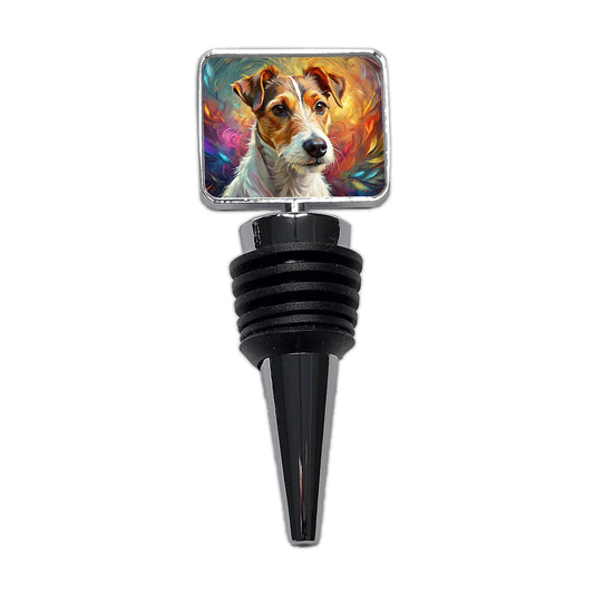 Jack Russell Terrier Dog Expressionism Art Wine Bottle Stopper