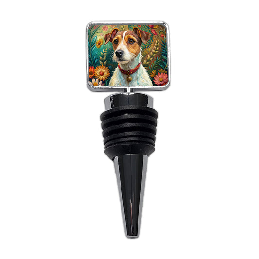 Jack Russell Terrier Dog French Bohemian Art Wine Bottle Stopper