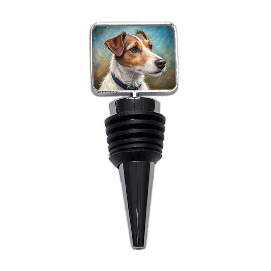 Jack Russell Terrier Dog Illustration Wine Bottle Stopper