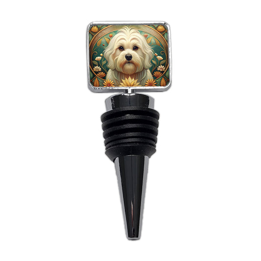 Maltese Dog Art Nouveau Wine Bottle Stopper