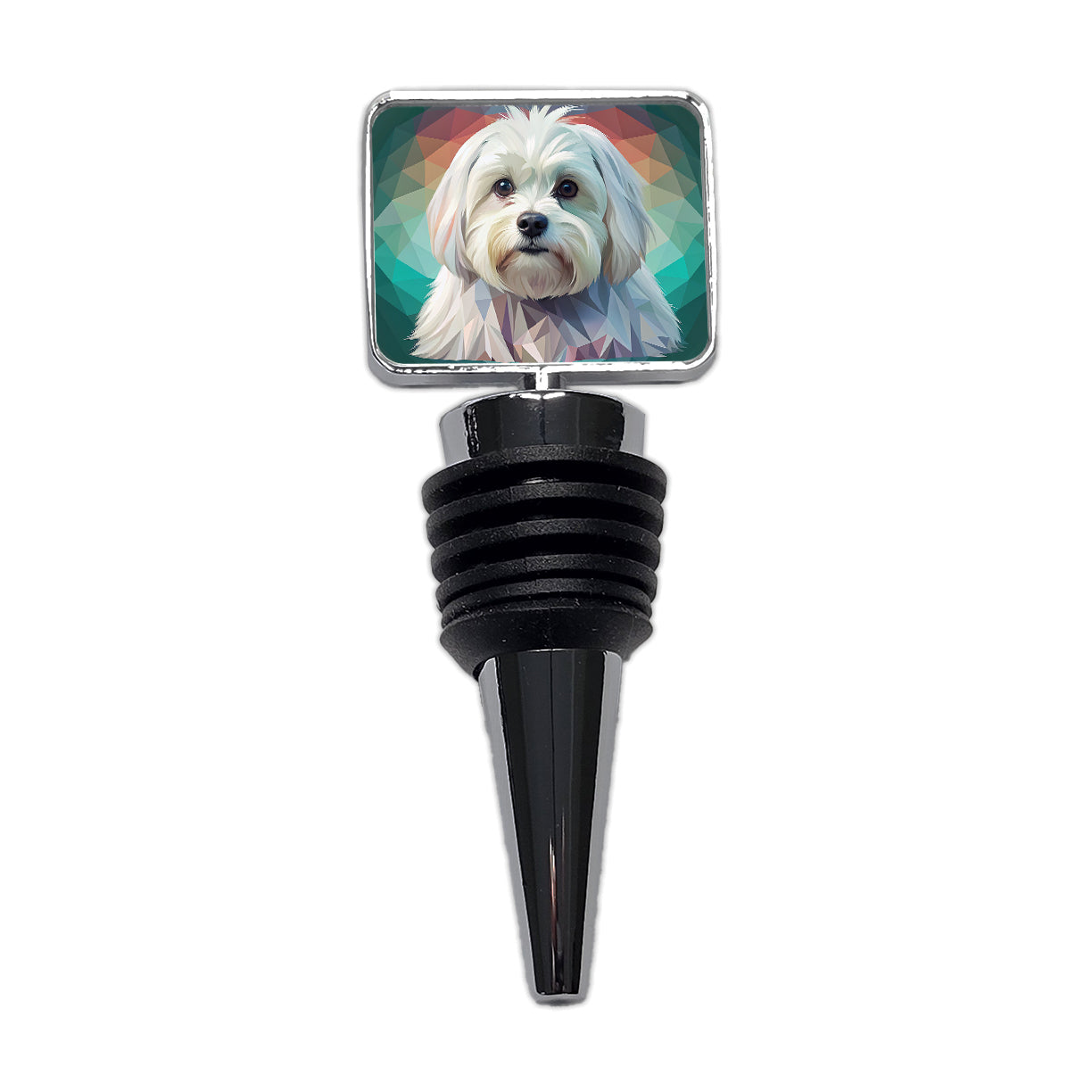 Maltese Dog Contemporary Art Wine Bottle Stopper