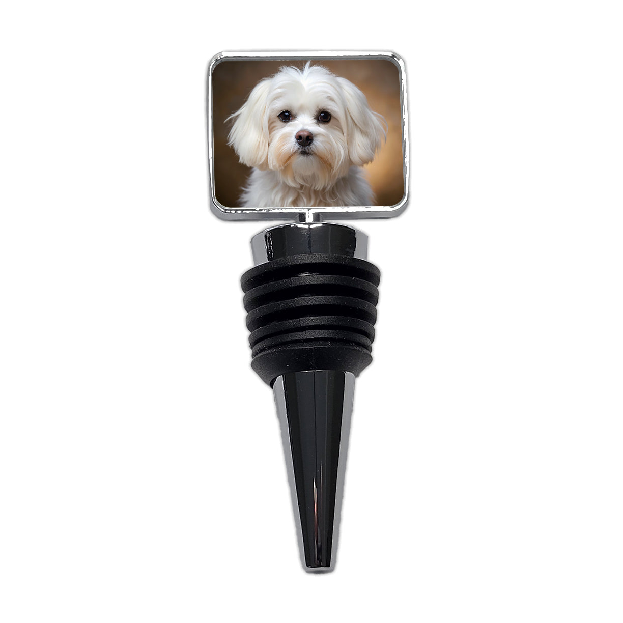 Maltese Dog Photo Wine Bottle Stopper