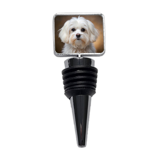 Maltese Dog Photo Wine Bottle Stopper