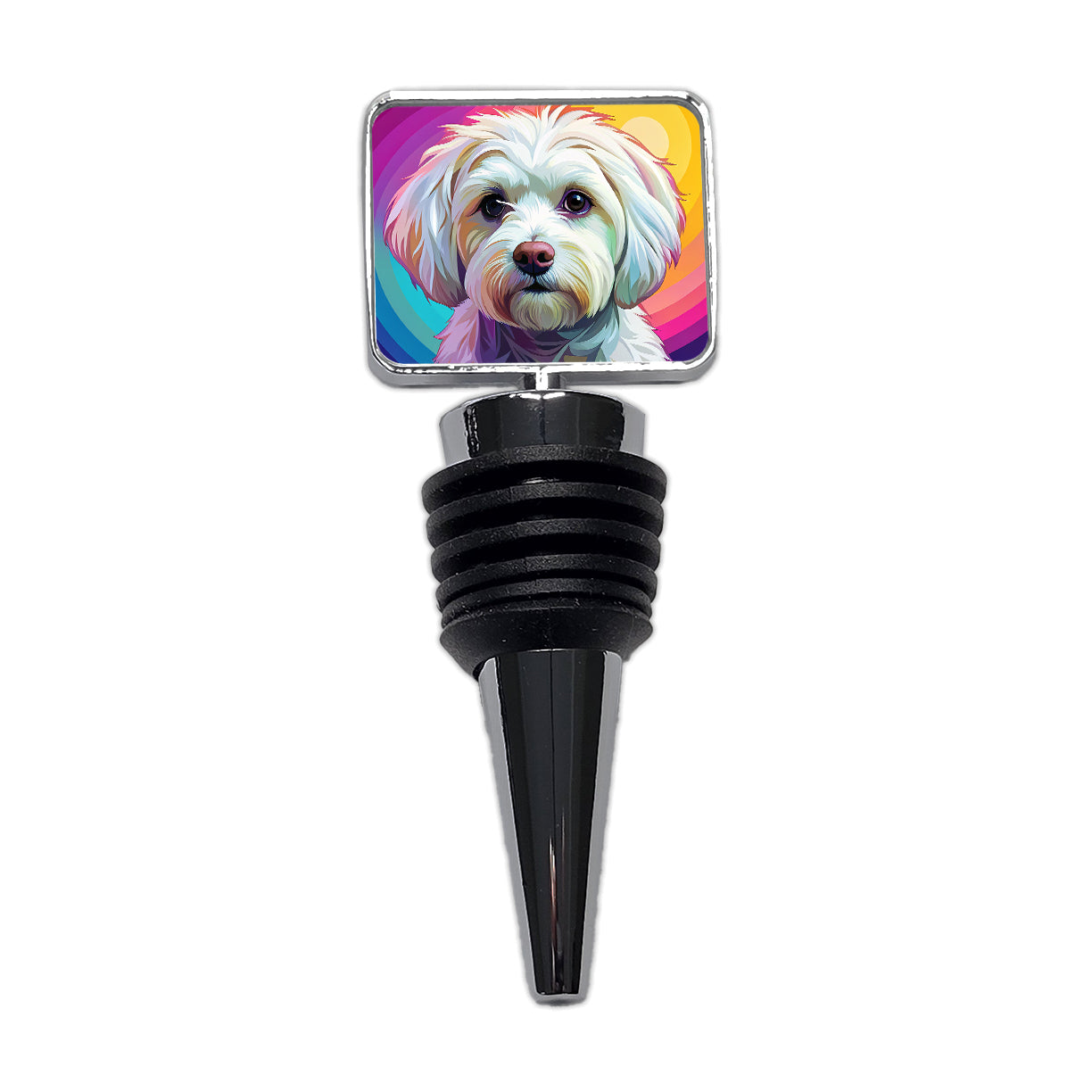 Maltese Dog Pop Art Wine Bottle Stopper
