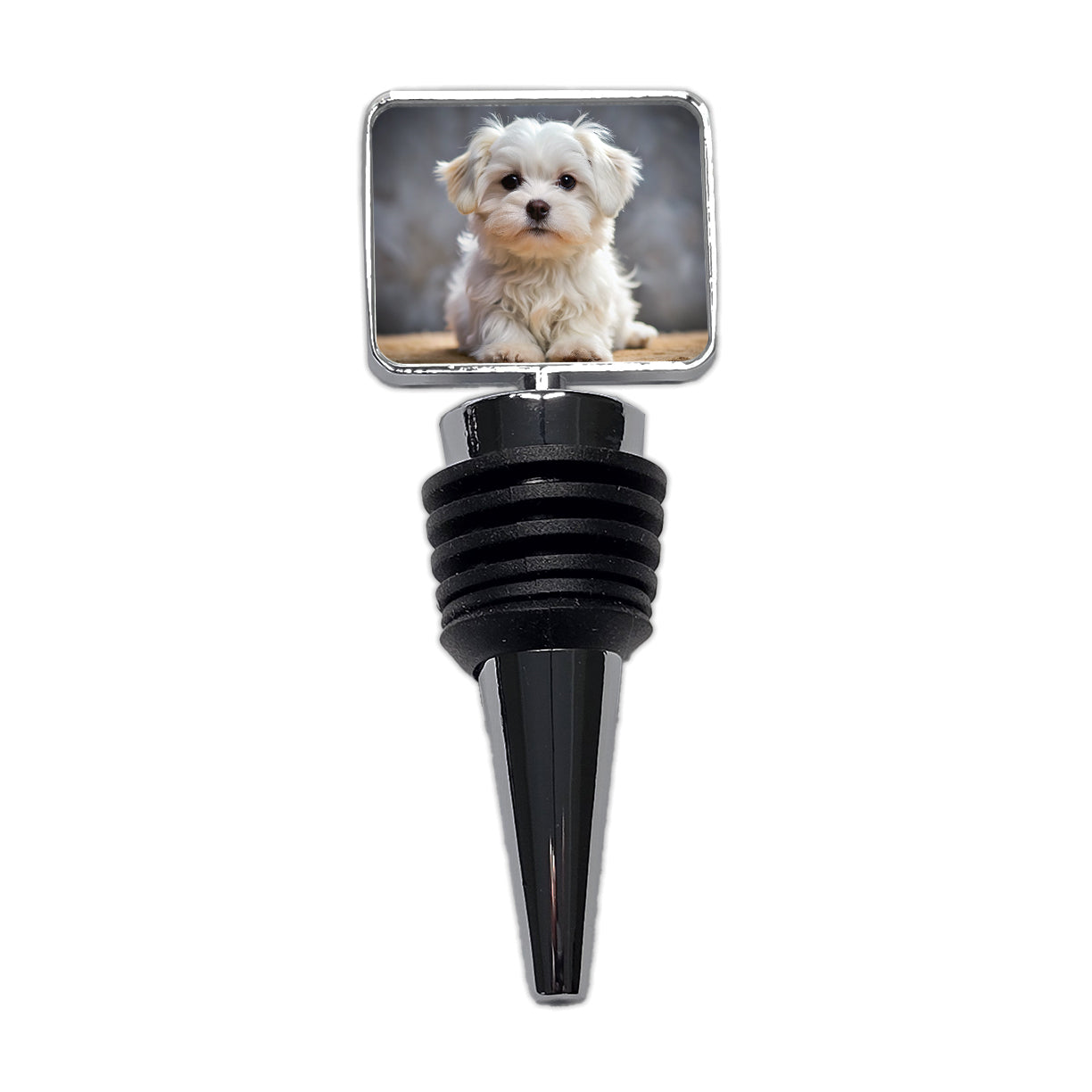 Maltese Dog Puppy Photo Wine Bottle Stopper