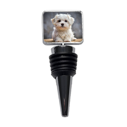 Maltese Dog Puppy Photo Wine Bottle Stopper