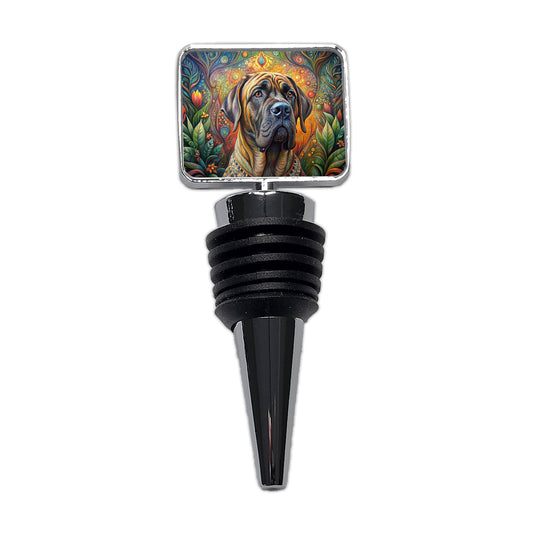 Mastiff Dog Bohemian Art Wine Bottle Stopper