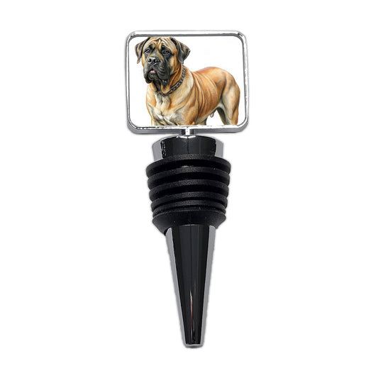 Mastiff Dog Illustration Wine Bottle Stopper
